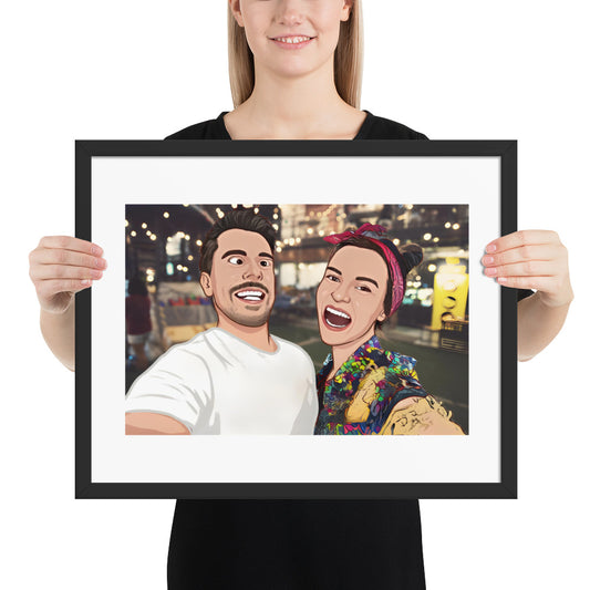 Personalize Illustration Portrait + Framed Poster
